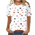 thumbnail image 1 of Camisetas Casuales de Manga Corta con Cuello de Tripulación Impresa de San Valentín Tee Gráfica Ligera Top 95% Poliéster 5% Elastano para el Uso Diario, Camiseta de Moda Cómoda, 1 of 8