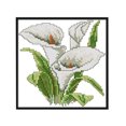 thumbnail image 2 of 17x17cm Kit de Costura DIY Punto de Cruz 14CT Estampado (H453 Flor Blanca) Tmvgtek Oficina Multiescena Multifunción, 2 of 9