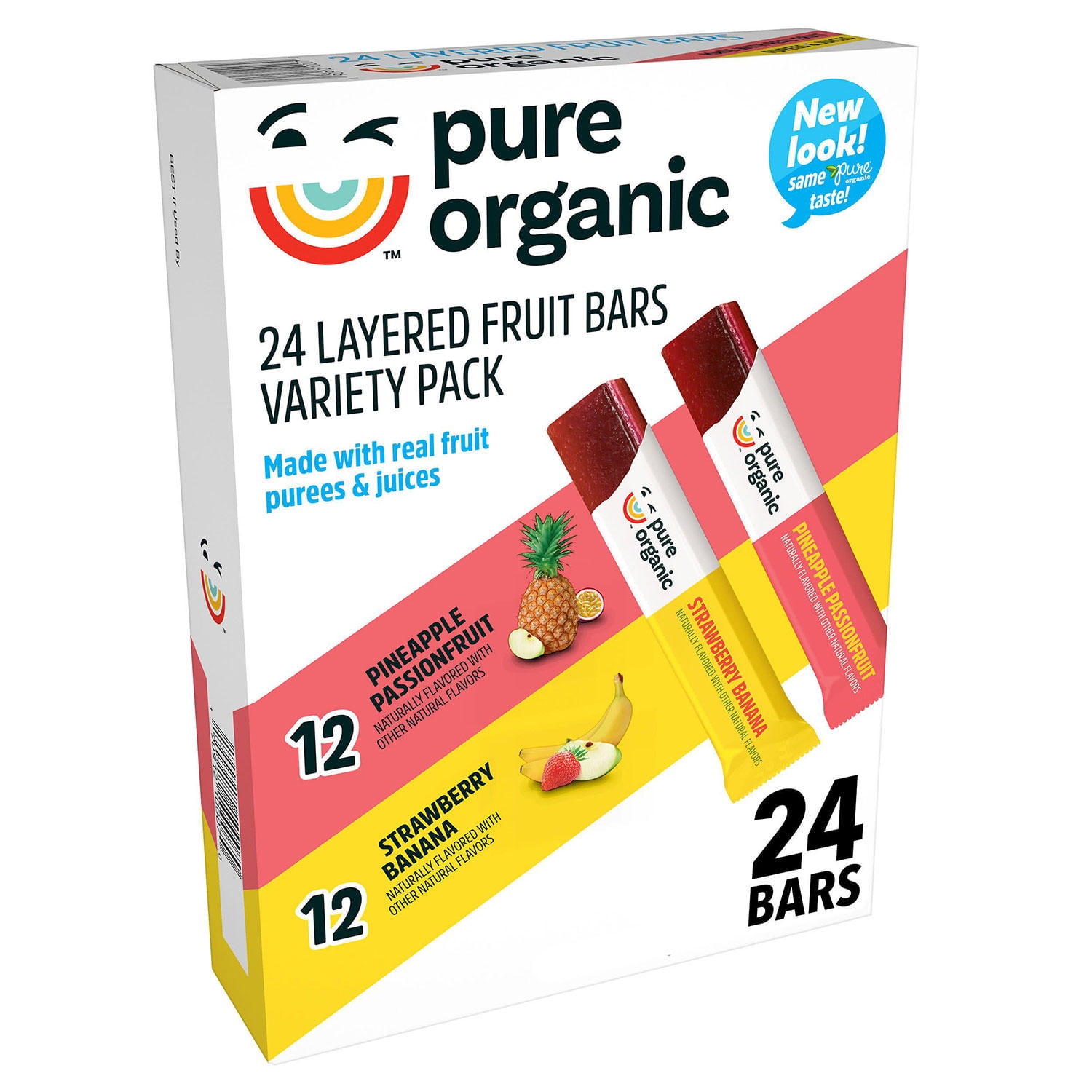 Pure Organic Layered Fruit Bars, Variety Pack (0.63 Oz., 24 Ct.)