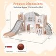 thumbnail image 3 of Costway All in 1 Toddle Slide Playset Freestanding Kids Slide with Tunnel, Basketball Hoop Pink+Gray, 3 of 10