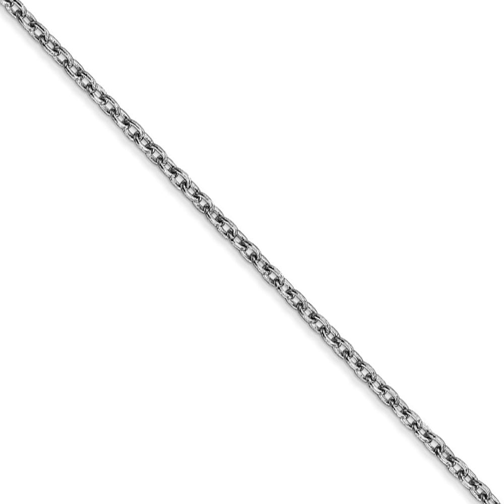 2mm, 14k White Gold Solid Link Cable 
