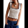 thumbnail image 2 of Camisola de Punto con Tirantes Anchos y Cuello Cuadrado Sin Mangas para Mujer, , de Verano L, 2 of 7