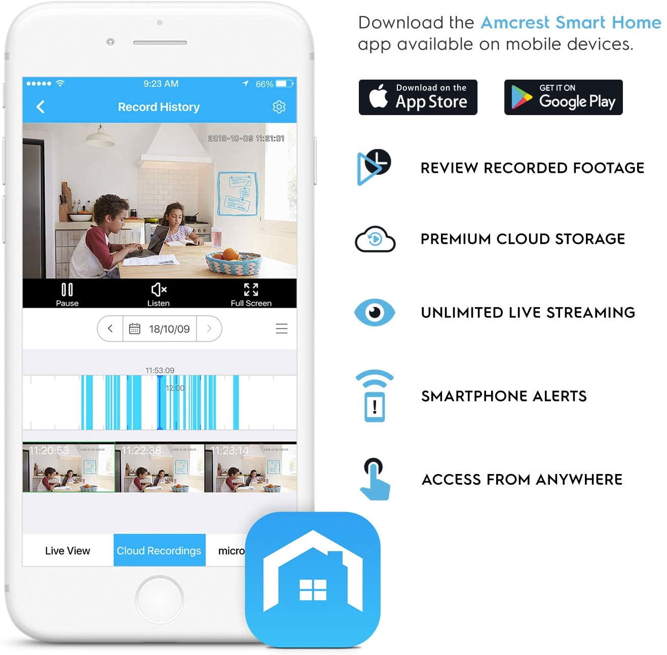 Amcrest 1080P WiFi Camera Indoor, Nanny Cam, Dog Camera, Sound & Baby Monitor, Human & Pet Detection, Motion-Tracking, w/ 2-Way Audio, Phone App, Pan/Tilt Wireless IP Camera, Night Vision, Smart Home