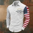thumbnail image 2 of Gyexs 250th Anniversary USA Shirt Mens Long Sleeve Button Down Tee Shirts Fashion Printed Dress Shirt for Men White, Size M, 2 of 3