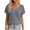 Gray, variant on Womens Summer V Neck Tops Short Sleeve Sweaters Knit Casual Plus Size Shirts Hollow out Lace Back with Drawstring Trendy Boho Tops