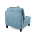 thumbnail image 5 of Noble House Tilden Fabric Sectional Sofa with Ottoman Seating Set, Blue, 5 of 12