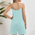 thumbnail image 4 of Pantalones Cortos de Verano para Mujeres sin Mangas Mono de Cuello Redondo de Bolsillo de Color Sólido, Pantalones Cortos Casuales de Poliéster, Lavado a Mano Verano Primavera Desgaste, 4 of 7