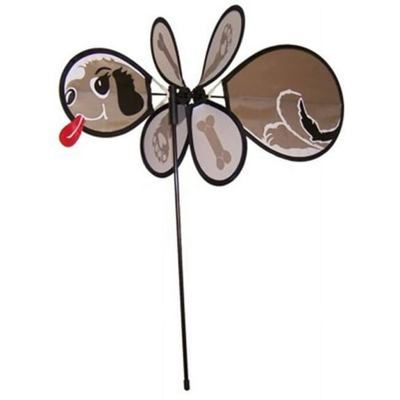 In The Breeze 284 — Baby Pup with Weather Resistant Polyester Fabric — Fun Dog Wind Spinner for Your Yard or Garden