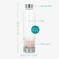 thumbnail image 3 of Navaris Crystal Water Bottle - 14oz Glass Gemstone Drink Bottle with Loose Natural Gem Stones - Available with Rose Quartz, Obsidian, or Amethyst, 3 of 8