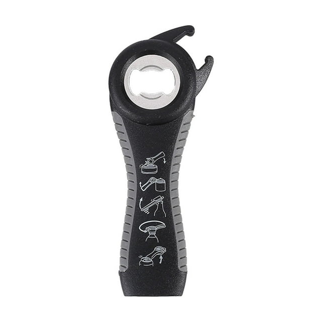 Less Than 5 Bottle&Can Openers 5 In 1 Bottle and Can Opener Five In One Stainless Steel (Black/Gray)