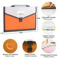 thumbnail image 2 of 13 Pockets Accodion Folder with Handle, TRANBO Legal Size Portable Expanding File Organizer-Orange, 2 of 6