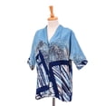 thumbnail image 4 of NOVICA Hand-painted batik cotton blouse, 'Artist on Holiday', 4 of 8