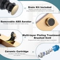 thumbnail image 2 of Brushed Gold Bathroom Faucet WOWOW Modern Bathroom Faucets for Sink 3 Hole 1 Hole Lavatory Vanity Sink Faucet with Deck Plate and Pop up Drain, 2 of 6