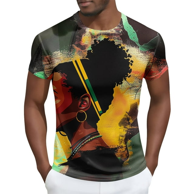 Tops para hombre, blusas y camisas de manga corta con cuello redondo para hombre Camisa de manga corta estampada para hombre Top/camisa de manga corta con cuello redondo Tops para hombre