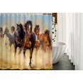 thumbnail image 2 of JOOCAR Horses Shower Curtain Wild Running Horse Desert Sand Storm Bathroom Curtains, Machine Washable, Water-Repellent 72x72inch, 2 of 7