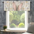 thumbnail image 4 of Easter Rabbit Valances for Windows Spring Flower Pink Ears Linen Texture Rod Pocket Curtain Valance Window Treatment Short Curtains for Kitchen Living Room, 60"x18", 4 of 9