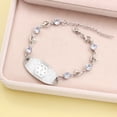 thumbnail image 4 of Editable QR Code Medical Alert Bracelet for Women | Stainless Steel & CZ Crystal Floral ID Bracelet | Laser Engraved Dynamic Medical Info Jewelry for Travel & Daily Wear, 4 of 8