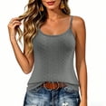 thumbnail image 7 of Womens Lace Eyelet Camisole Built-In Bra Spaghetti Strap Tank Tops with Pads for Casual Layering Daily Wear Gray Sleeveless Cami Tops for Women Cotton XL, 7 of 7