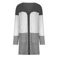 thumbnail image 6 of Usmixi Winter Womens Sweater Coats Womens Long Cardigan Fashion Color Patchwork Open Front Horn Buckle Coats Winter Long Sleeve Lightweight Knitted Sweater Cardigan Overcoats, 6 of 7