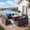 Blue, variant on TANGJEAMER 11 Piece Patio Furniture Set with Fire Pit Table, All Weather Outdoor Sectional PE Rattan, Patio Conversation Sets with Cushions for Garden Lawn Balcony(Beige)