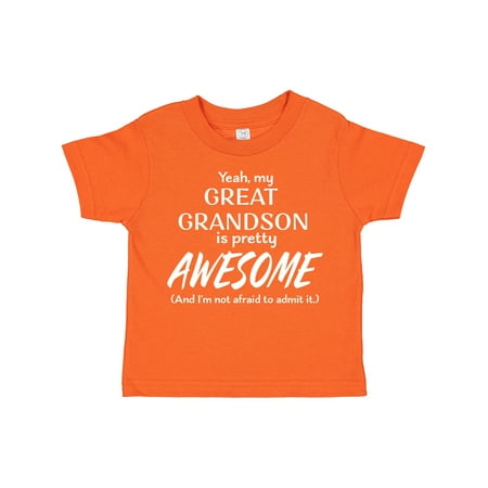 

Inktastic Yeah My Great Grandson is Pretty Awesome Gift Toddler Boy or Toddler Girl T-Shirt