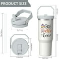 thumbnail image 5 of 1pc Teacher Gifts 30oz Tumbler with Straw & Handle - Insulated Stainless Steel Cup | Holiday Gift for Man Women (Christmas, Valentine's, Birthday), 5 of 7