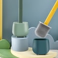 thumbnail image 3 of NIBOLOG 1 Set Flat Toilet Brush Flexible TPR Rubber Wall Mountable Long Handle Toilet Bowl Brush for Bathroom, 3 of 8