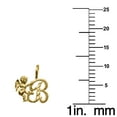 thumbnail image 2 of Genuine 14k Yellow Gold 0.59" Cherub Script Initial Letter B Necklace 16", 18", 20", 22" Trendy Charm Initial Necklaces for Women, 2 of 8