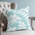 thumbnail image 4 of Pillow Covers 16x16 Set of 2, Pale Teal Leaves Throw Pillow Covers Decorative Couch Cushion Cover, Farmhouse Botanical Branch Vintage Boho Leaf Microfiber Soft Pillowcases for Bedroom Living Room, 4 of 9