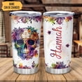 thumbnail image 2 of Personalized Skull Tumbler Gifts for Skull Lovers - Goth Tumbler - Skull Gothic Birthday Gifts for Girls Women - Sugar Skull Tumbler - Custom Name 20oz Stainless Steel Tumbler (Color 1), 2 of 7