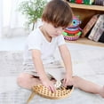 thumbnail image 3 of Wooden Peg Board Beads Game Color Sorting Toys Counting Matching Game Bead Counting Fine Motor Skill Montessori Toys for Toddlers (Brown Black), 3 of 6