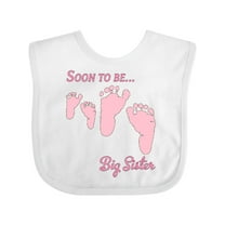 Inktastic Soon to Be Big Sister Girls Baby Bib