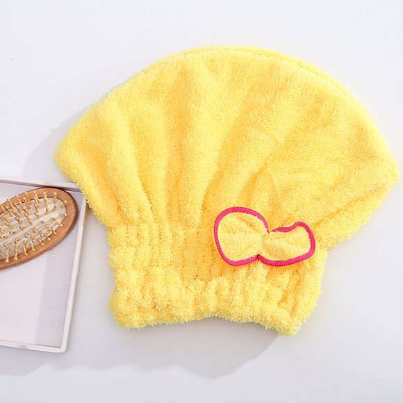 Microfiber Hair Towel Cap Soft Absorbent Quick Dry Bandana with Bow for Curly Long Thick Wet Hair Bath Shower Swim Turban Wrap