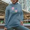 thumbnail image 2 of Slow Down and Soak It Up, Botanical Boho Flowers Art Merch Gift, Light Blue Hooded Sweatshirt or Hoodie, 2XL, 2 of 5