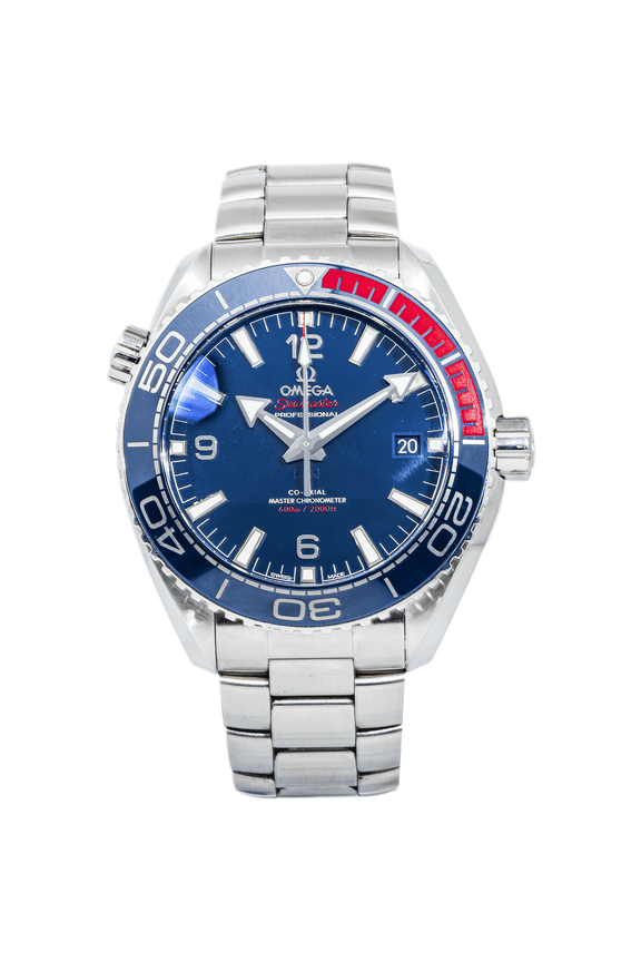 Pre-Owned Omega Seamaster Planet Ocean 600M 43.5mm Blue Dial Stainless Steel Bracelet Watch