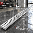 32 Inch Brushed Linear Shower Drain Rectangular Floor with SUS304 ...