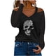 thumbnail image 1 of Tops Para Mujer Camisas de Manga Larga Moda de Otoño Camiseta Con Cuello en V Otoño Taladro Caliente Hombro Frío Blusa Suelta Odeerbi ODB148436, 1 of 5