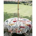 thumbnail image 3 of Outdoor Tablecloth with Umbrella Hole Zipper Colorful Floral Round Tablecloth 54" Waterproof Outside Table Cloth Botanical Garden Flowers Patio Table Cover Tablecloths for Picnic Party, 3 of 8
