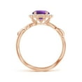 thumbnail image 2 of ANGARA Natural 1.15 Ct. Amethyst with Diamond Halo Ring in 14K Rose Gold for Women (Ring Size: 7.5), 2 of 9