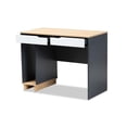 thumbnail image 2 of Baxton Studio Reed 2-Drawer Multicolor Wood Computer Desk, 2 of 8