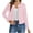 Pink, variant on Women's Slim Sparkly Sequin Cardigan Jacket Lightweight Long Sleeve Open Front Blazer Party Casual Cropped Coats Glitter Shiny Thin Jackets