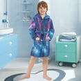 thumbnail image 5 of FORMRS Niños Bathrobe Unisex Hooded Robe Soft Plush Pajamas Sleepwear, Size 2-3T, Galaxy Pattern, 5 of 7