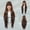 Brown High-level_85cm 33 Inch, variant on Women's Fashion Wig for Round Face, Layered Extra Long Straight Black Full Wig with Bangs, Synthetic Full Head Wig