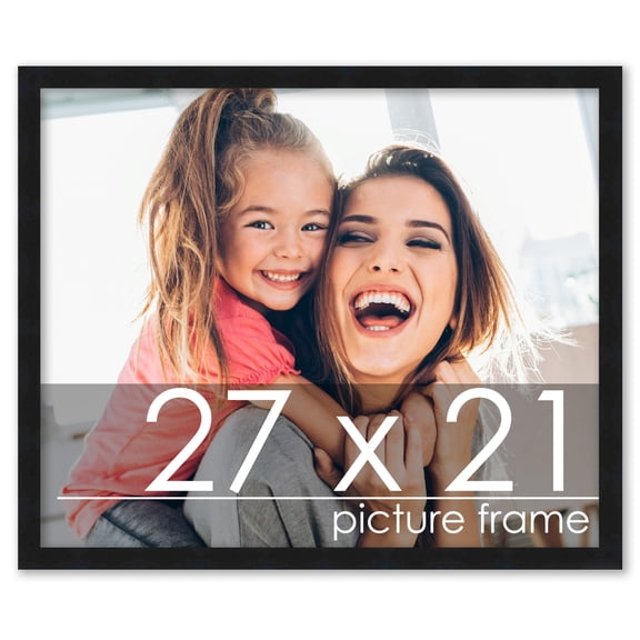 27x21 Frame Black Wood Picture Frame - UV Acrylic, Foam Board Backing, & Hanging Hardware Included!