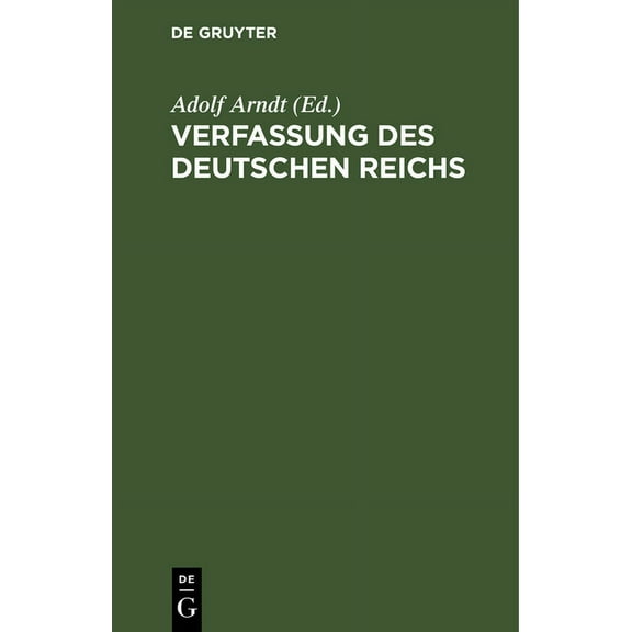 Verfassung des Deutschen Reichs, (Hardcover)