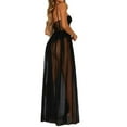 thumbnail image 4 of Women See-through Mesh Lace High Split Sheer Night Club Long Dress, 4 of 5