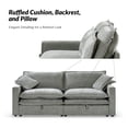 thumbnail image 3 of 87" Modern Sofa 3-Seater Couch with Storage and Double Cushion, Easy to Assembly, Light Gray, 3 of 9