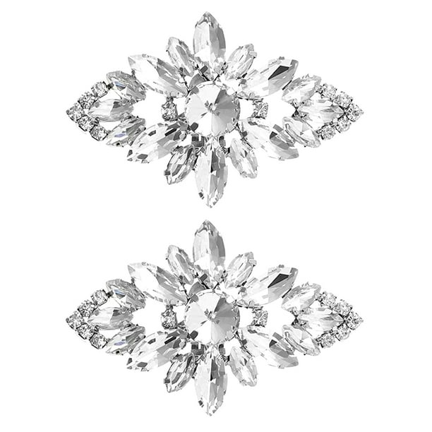 EeaseMX clips de cristal para zapatos de novia, hebillas para zapatos de boda, flores de diamantes de imitación para zapatos