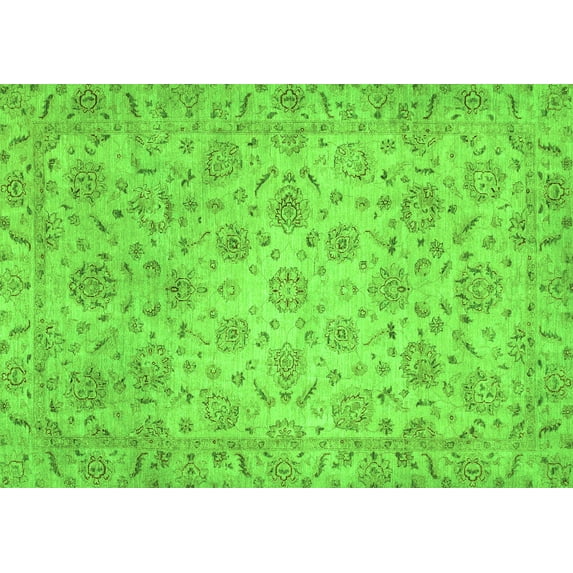 Ahgly Company Indoor Rectangle Abstract Green Modern Area Rugs, 3' x 5'