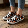 thumbnail image 4 of Willtoo Women's Halloween Ghost Pumpkin Print Canvas Sneakers, Lace Up Low Top Casual Shoes, Lightweight Non-Slip Flat Sole Holiday Walking Shoes, 4 of 5
